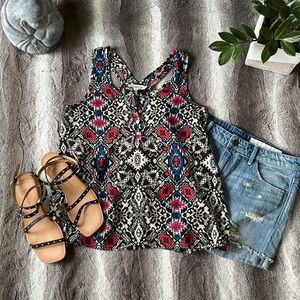 Aztec Pattern Pink Rose Tank Top